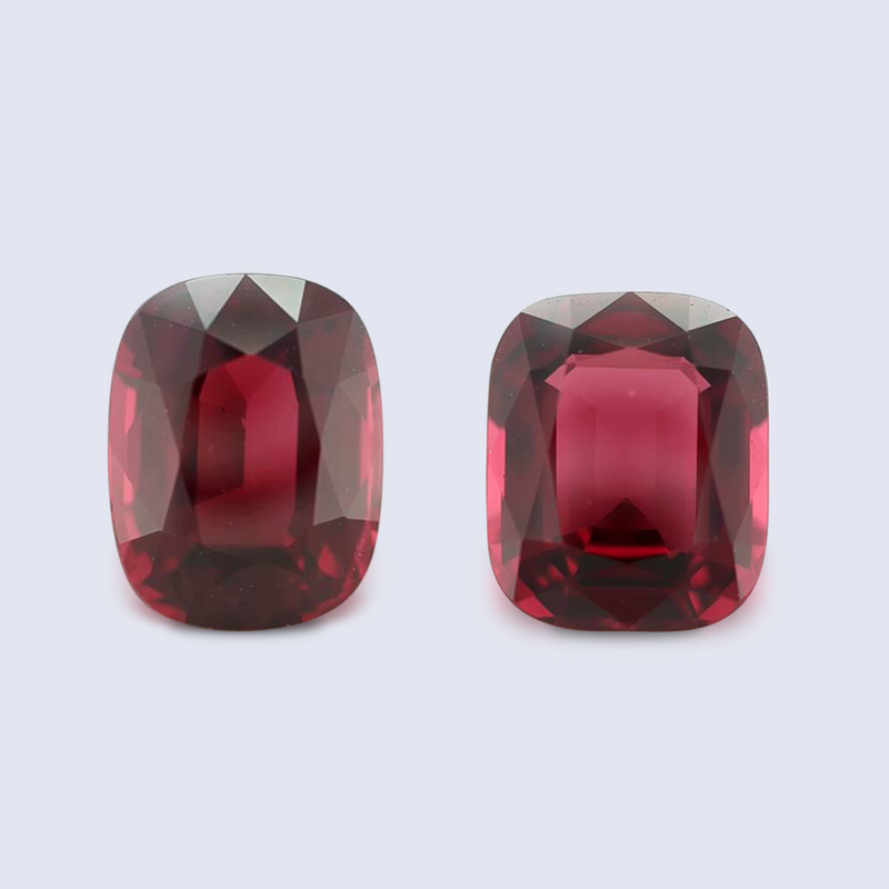 11.49cts red garnet pair