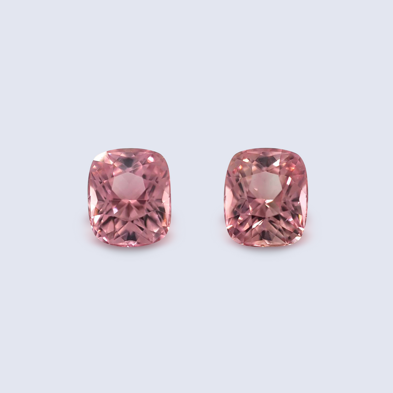 1.93/1.91cts pink tourmaline pair