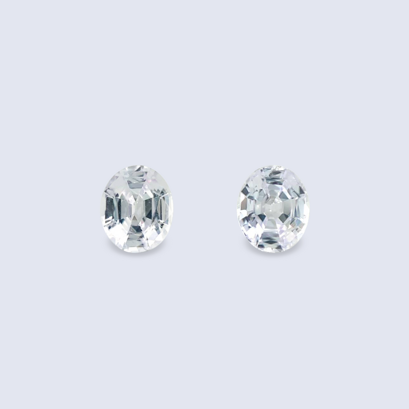 1.34cts natural white sapphire pair