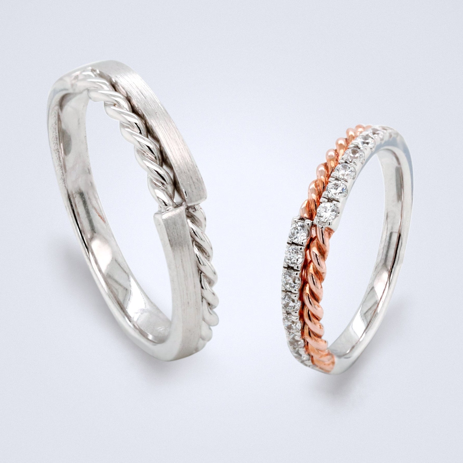 Meet Me Here Wedding Bands - Futago Bridal - Benny's Gems Creations