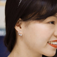 Floating Flower Diamond Earrings