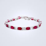 Crimson Cascade Luxe Ruby Diamond Bracelet