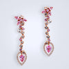 Blushing Starlight Sapphire Dangling Earrings