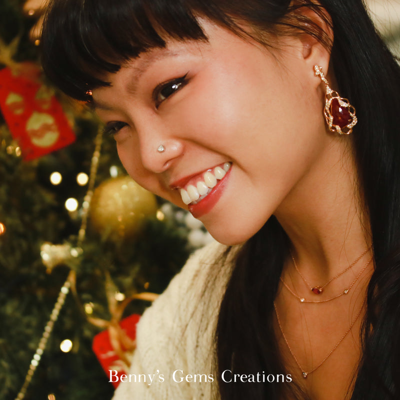 Ruby Skin Diamond Earrings