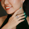 Glamorous Pigeon's Blood Ruby Diamond Earrings