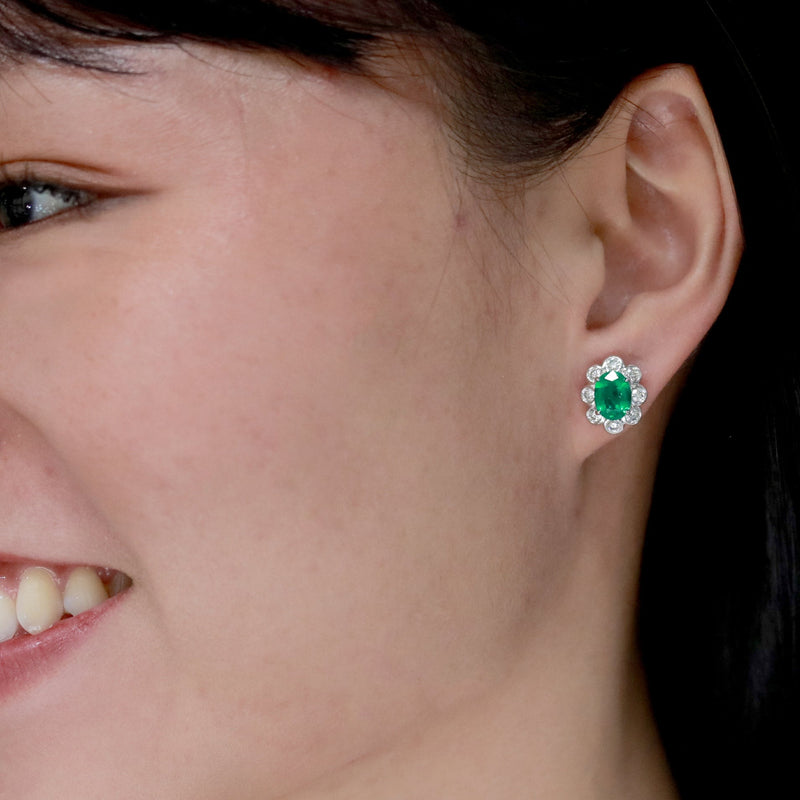 zambian elegance emerald diamond earrings