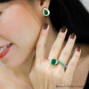 Dainty Emerald Diamond Stack Ring