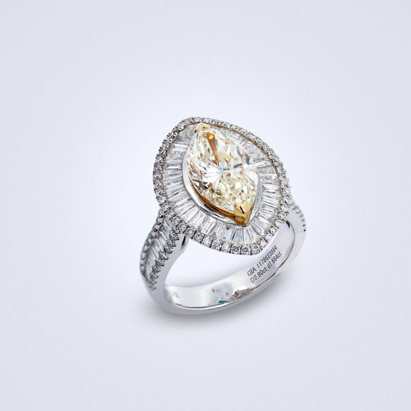 Yellow Marquise Diamond Ring/Pendant