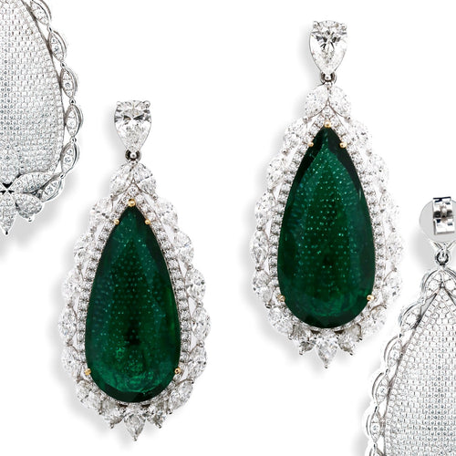 the zambian vision emerald diamond earrings