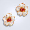 Shining Hibisicus Diamond Earrings