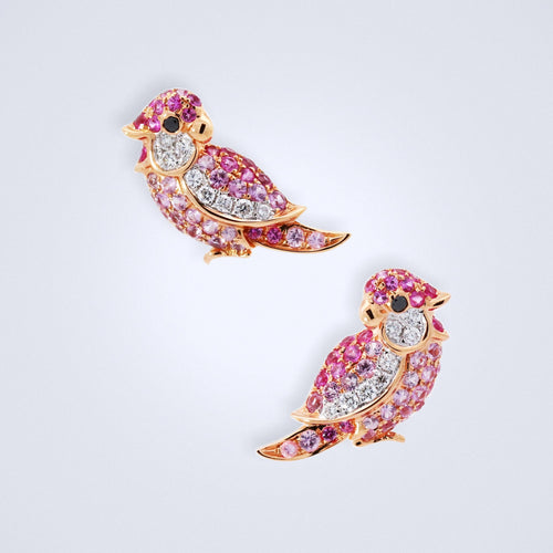 pretty pink cockatoo earrings