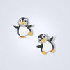 Happy Penguins Agate Diamond Earrings