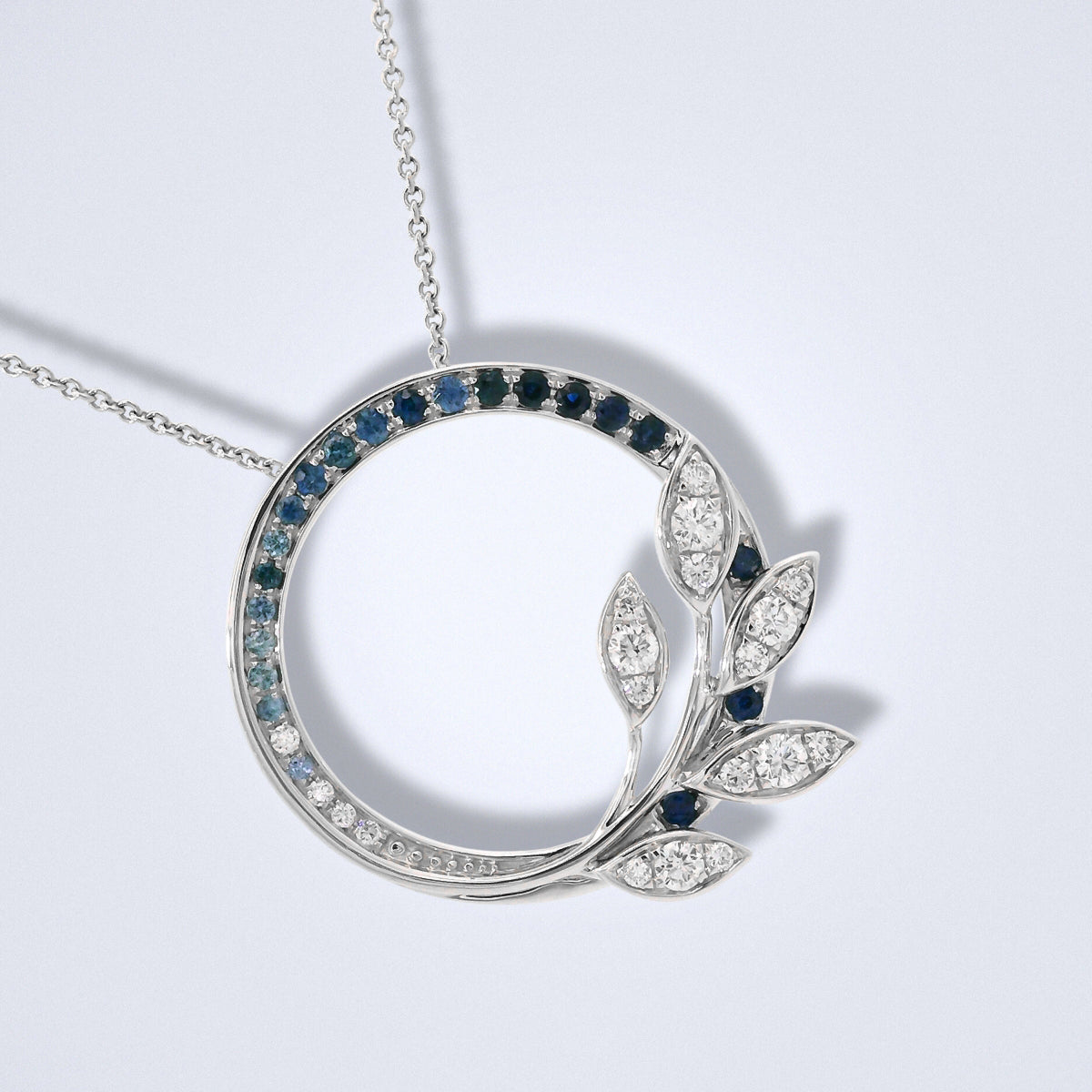 Sapphire Diamond Circle Pendant