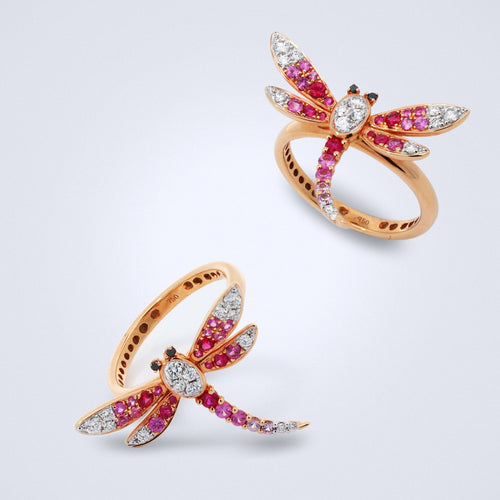 pink dragonfly ring