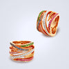 Rainbow Stripes Sapphire Diamond Ring