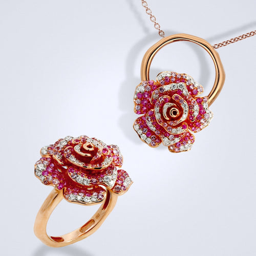 multiwear rose sapphire diamond ring
