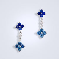 sapphire flower diamond earrings