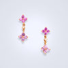 Sapphire Flower Diamond Earrings