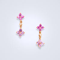 Sapphire Flower Diamond Earrings