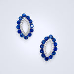 Sapphire Marquise Shape Diamond Earrings Stud