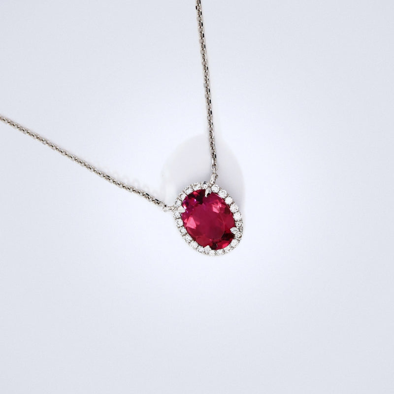 dainty tourmaline diamond necklace