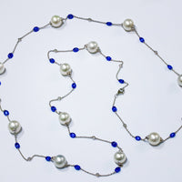 Pearl Sapphire Opera Necklace - Benny's Gems Creations