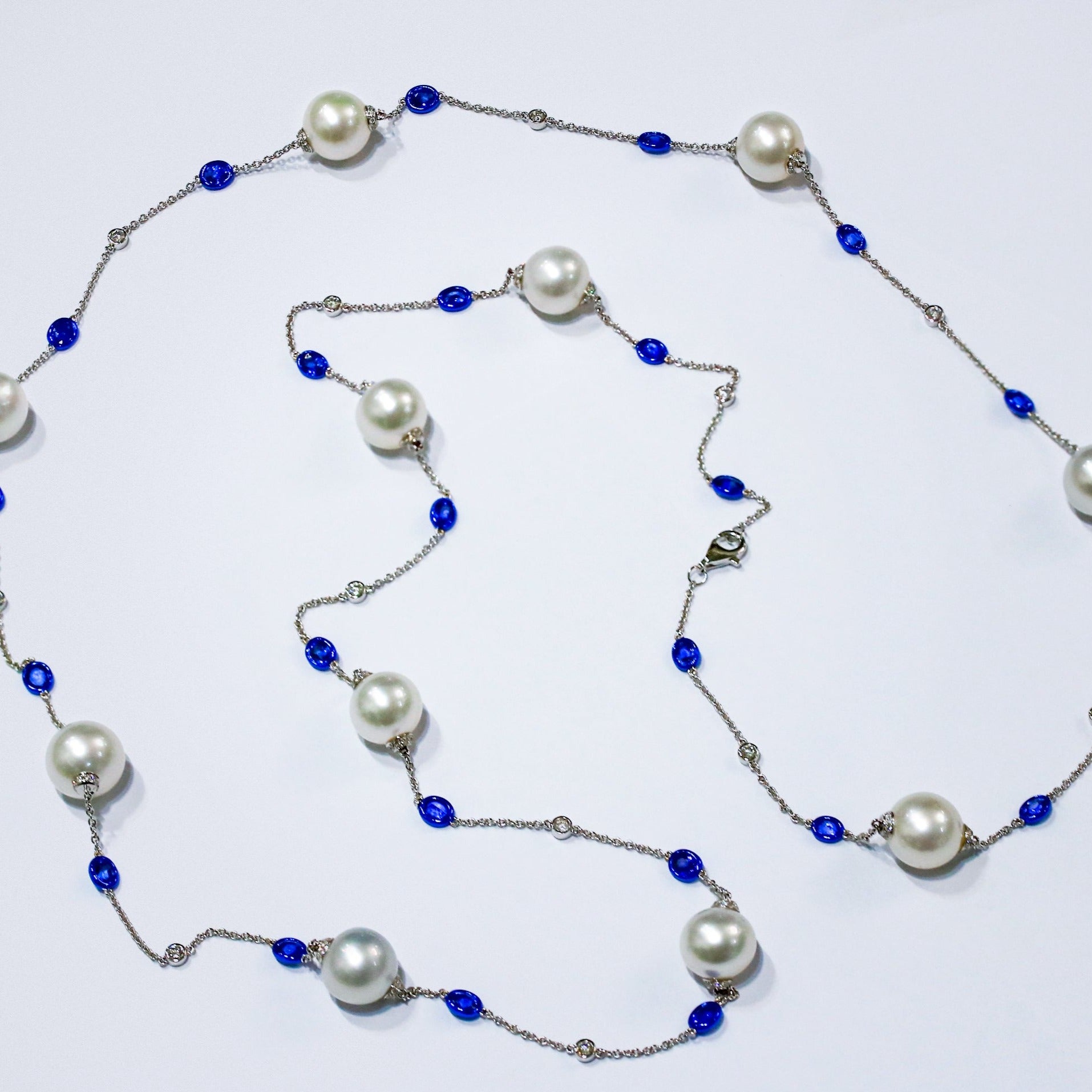 Pearl Sapphire Opera Necklace - Benny's Gems Creations