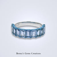 Powder Blue Sapphire Stack Ring - Benny's Gems Creations