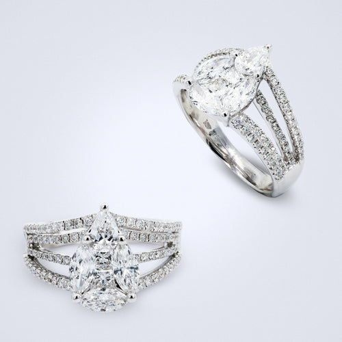 grand illusion pear diamond ring
