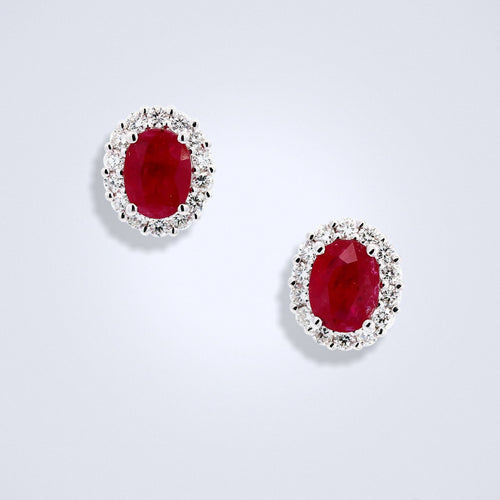 bold ruby diamond earrings