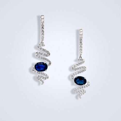 sophisticated sapphire diamond earrings