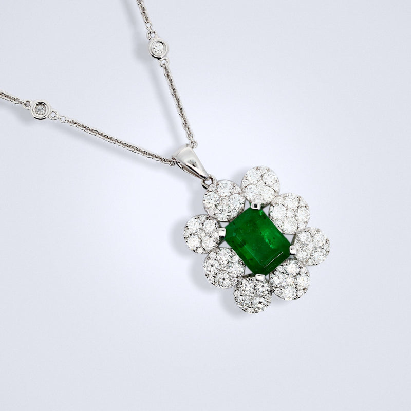 emerald diamond pendant