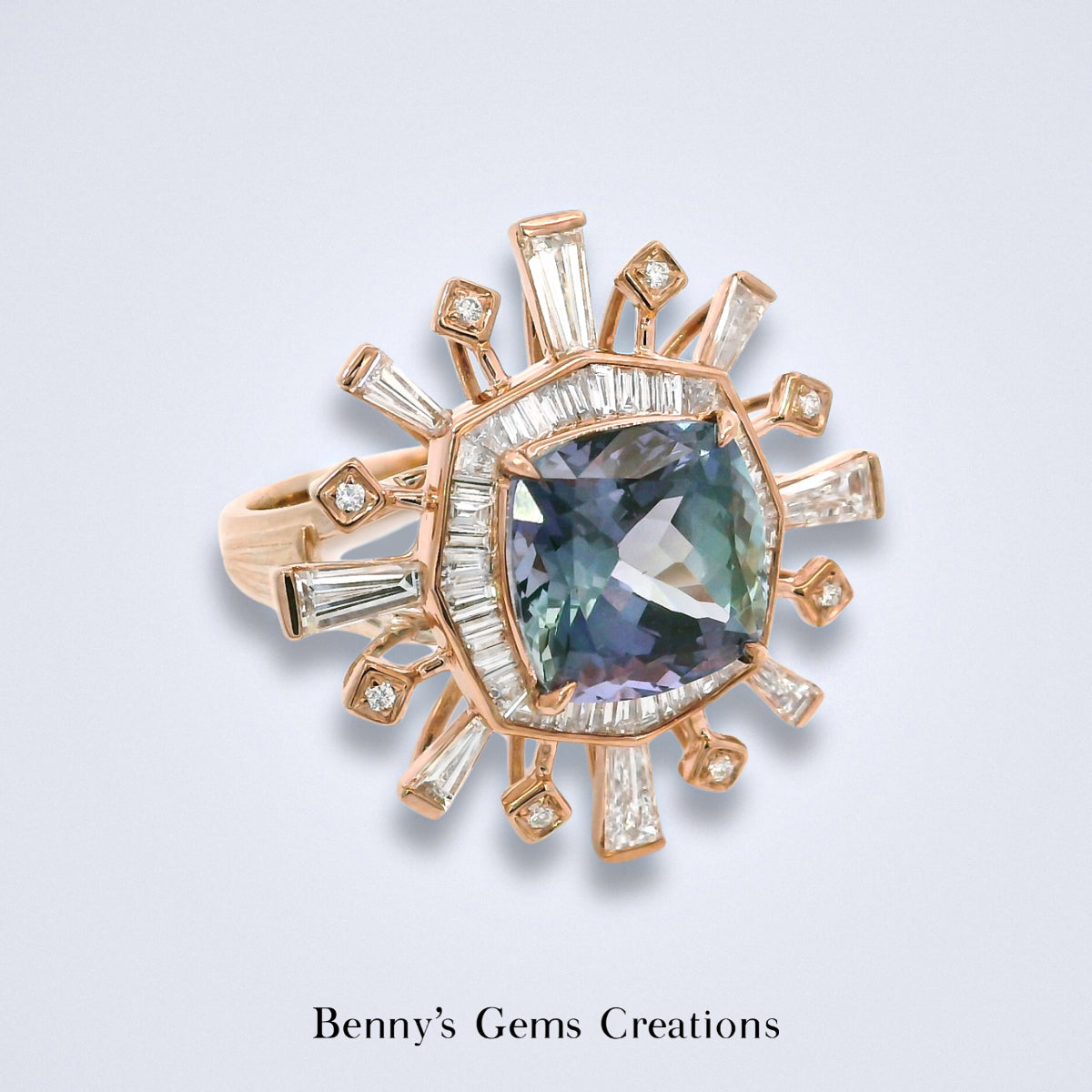 Starburst Tanzanite Diamond Ring - Benny's Gems Creations