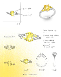 Sunlight Sapphire Diamond Ring - Benny's Gems Creations