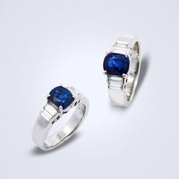 Masculine Sapphire Diamond Ring