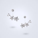 floating flower diamond earrings