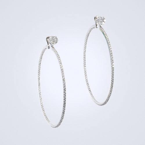 interchangeable hoop diamond earrings