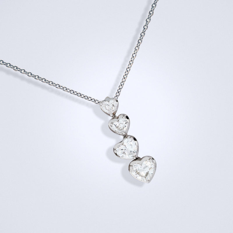Cascading Hearts Diamond Pendant