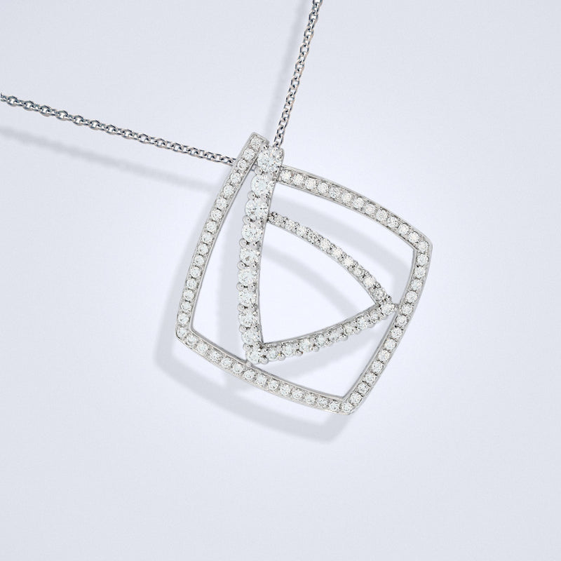 geometric diamond pendant