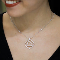 geometric diamond pendant