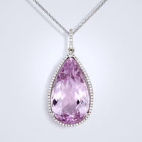 Pastel Rain Kunzite Diamond Pendant