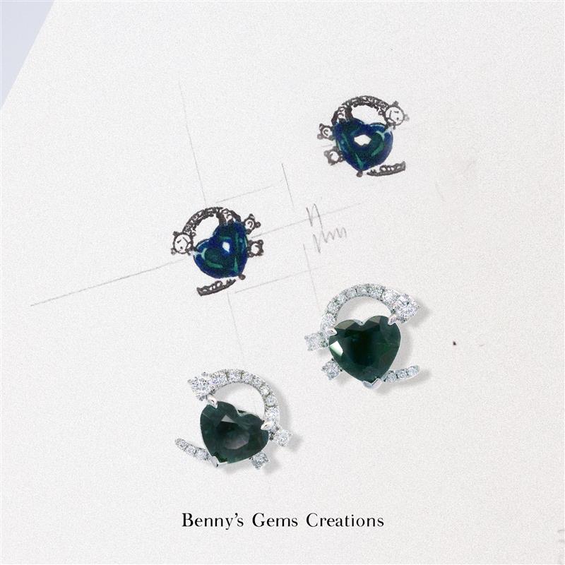 A Song of Sapphire and Diamond Earrings - Benny's Gems Creations