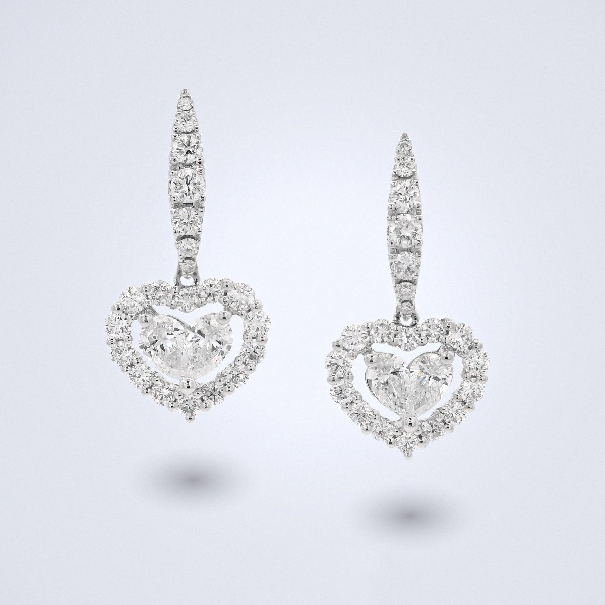 Amour Heart Illusion Diamond Earrings - Benny's Gems Creations