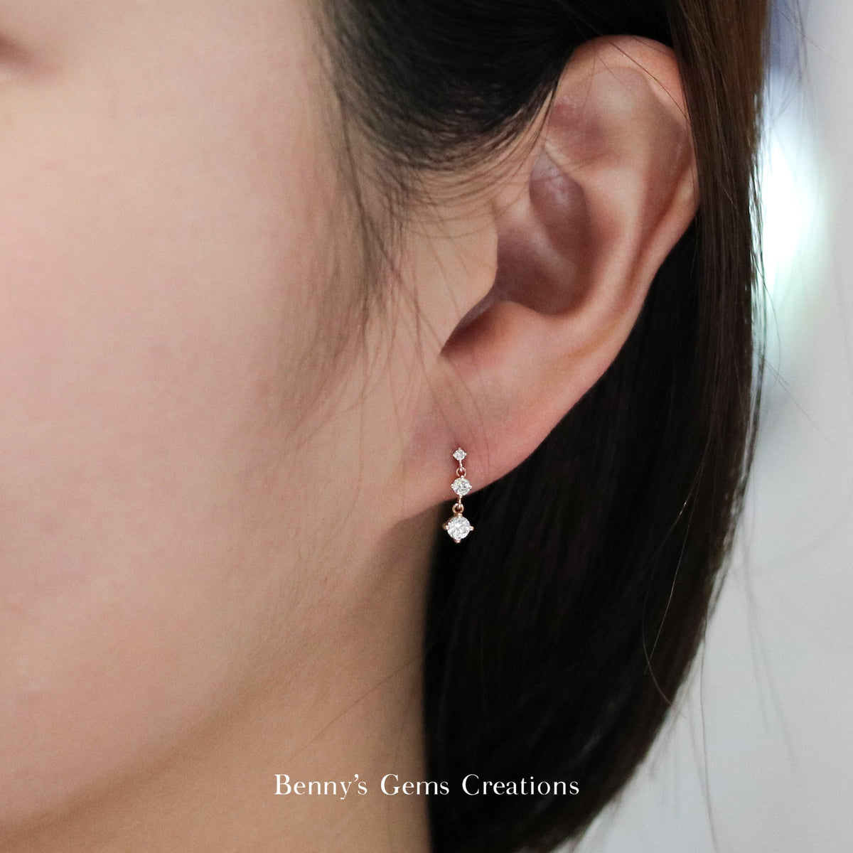 Aurelia Diamond Drop Earrings - Benny's Gems Creations