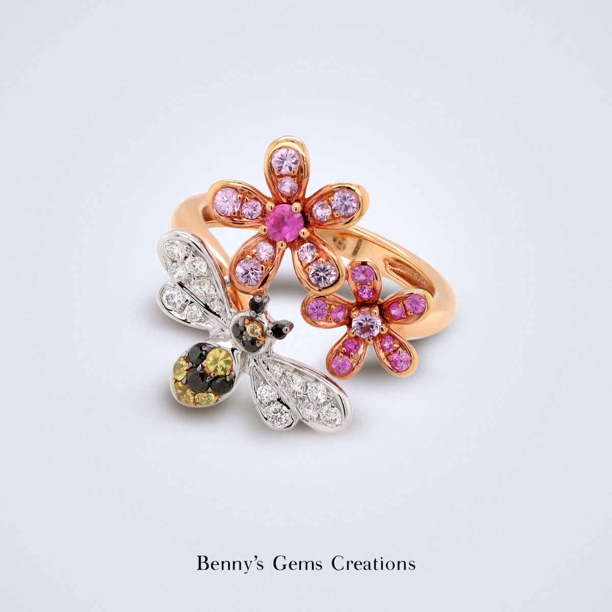 Bee In The Garden Sapphire Ring - Benny's Gems Creations