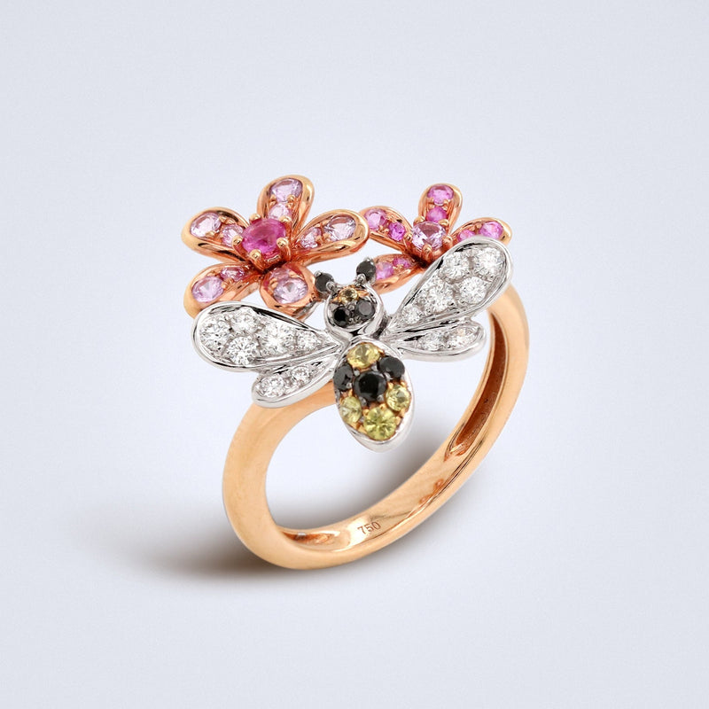 Bee In The Garden Sapphire Ring - Benny's Gems Creations