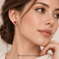 Belle Fleur Rubellite Stud Earrings - Benny's Gems Creations