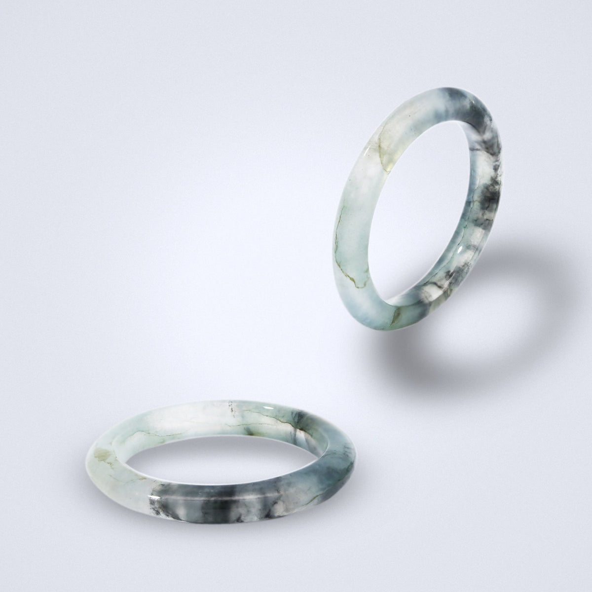 Black and White Jade Stack Ring - Benny's Gems Creations