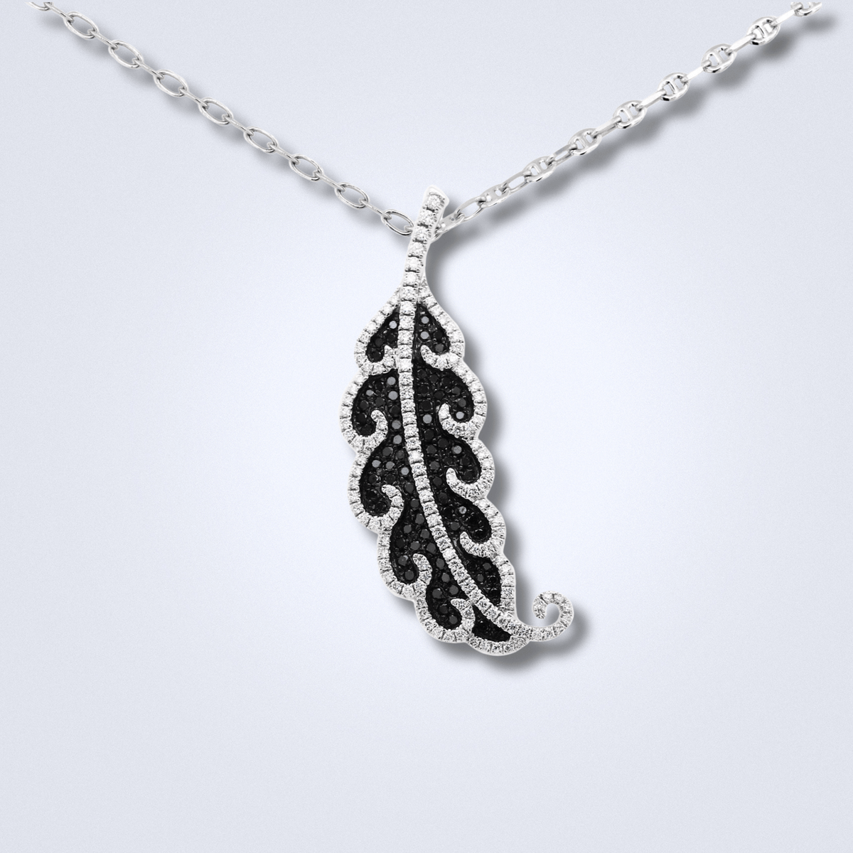 Black Diamond Leaf Pendant - Benny's Gems Creations
