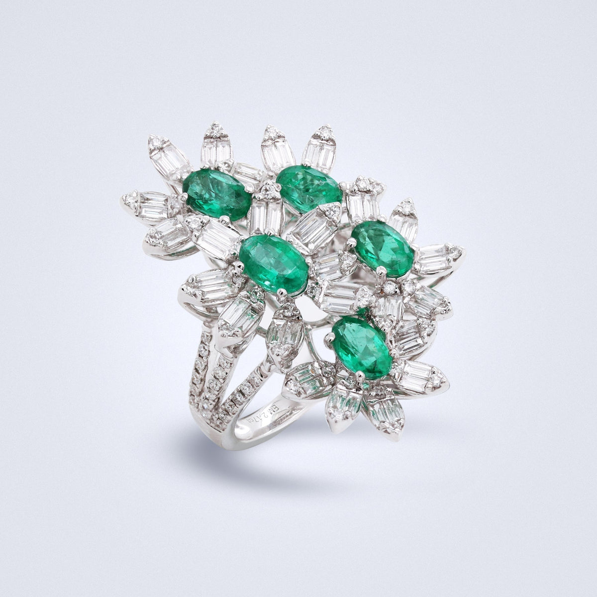 Blossoming Emerald Garden Diamond Ring - Benny's Gems Creations